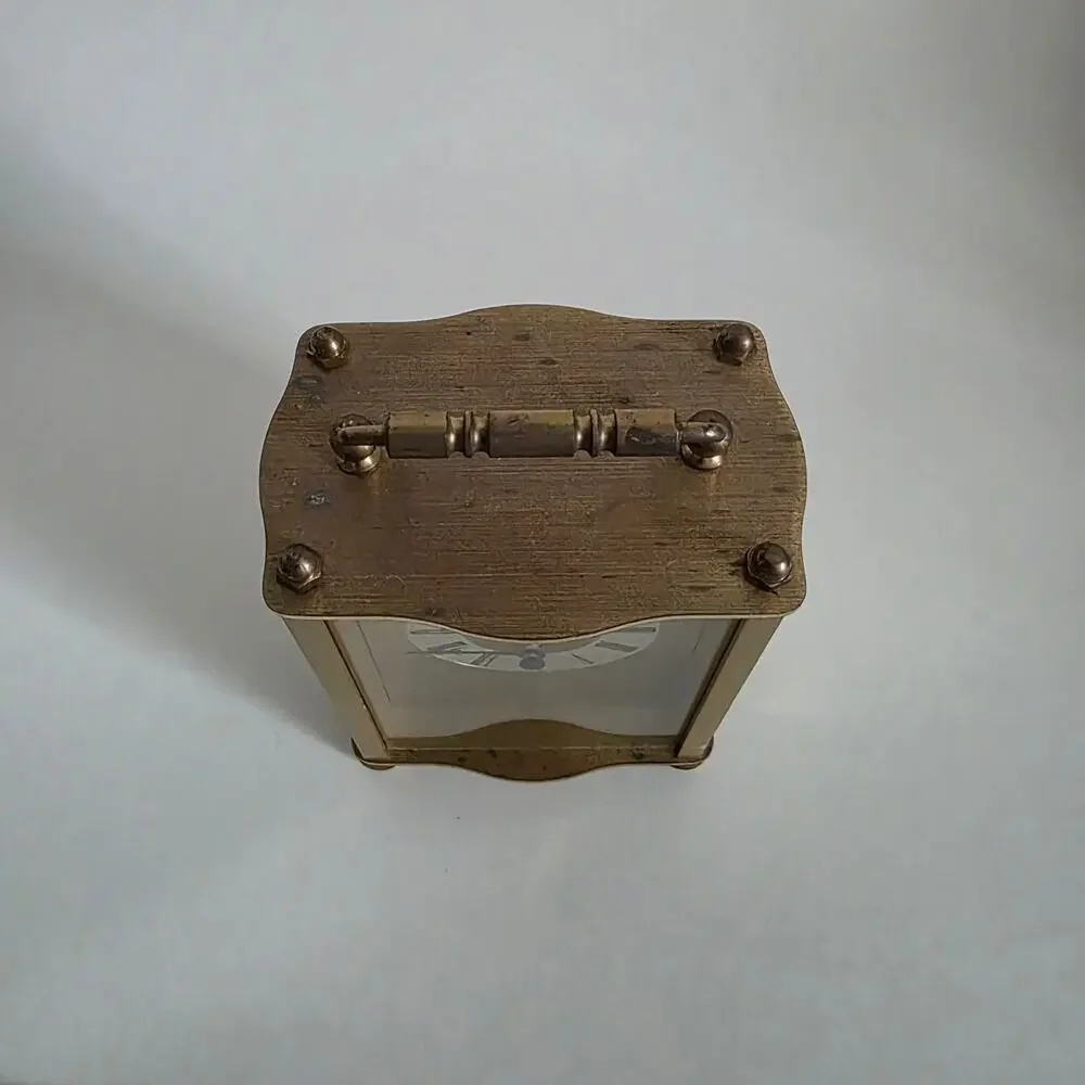 Vintage Maxim Quartz Mantel Clock West Germany Brass Tone Desk Clock